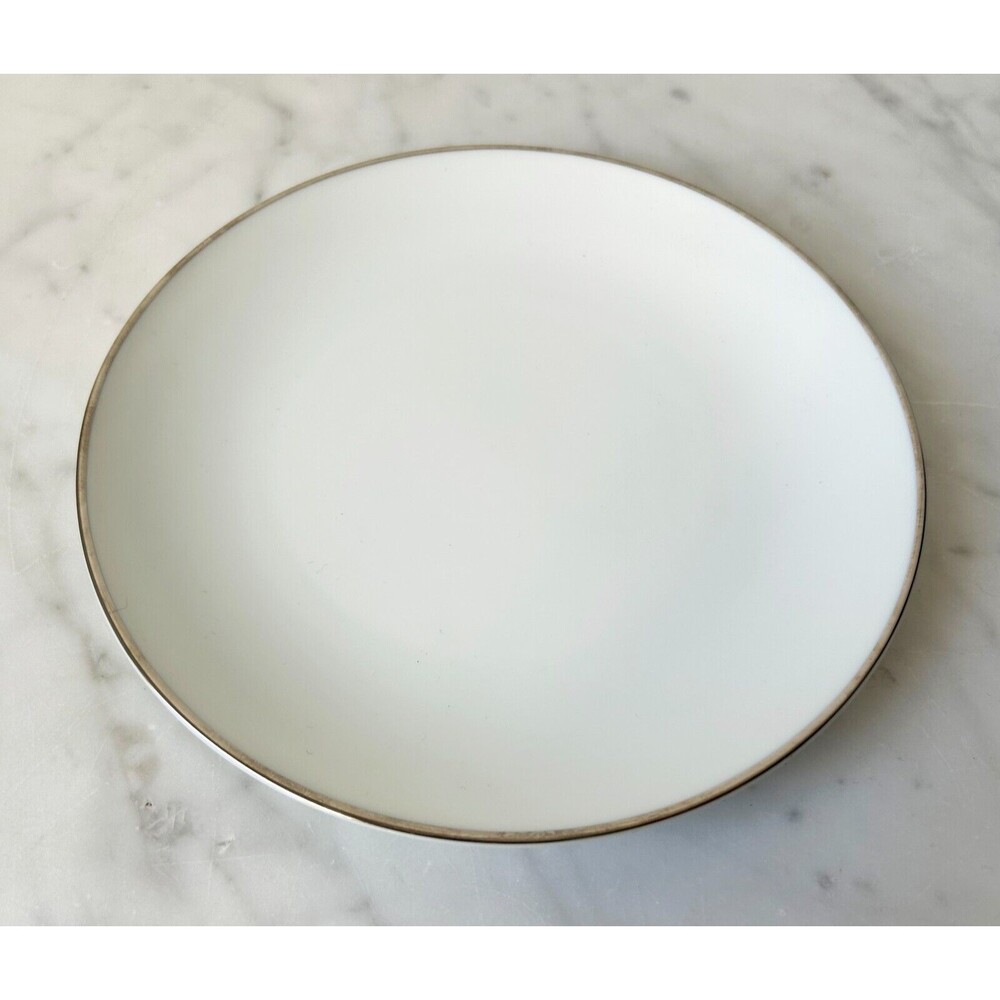 Vintage Noritake Colony China Japan Bread Plate White Platinum Trim 6-3/8"